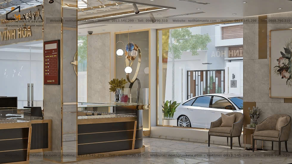 Thiết kế tiệm vàng Vĩnh Hòa